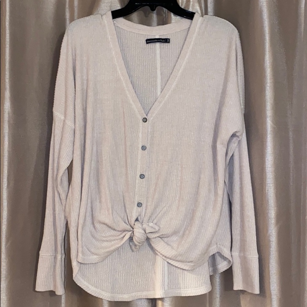 Beige ABERCROMBIE soft AF SWEATER